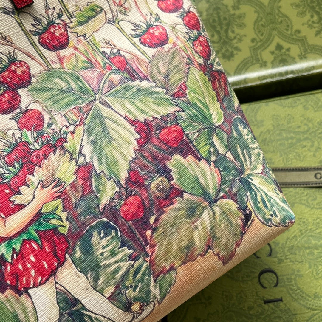 gg Children’s Tote Bag With Strawberry Fairy Print White For Women, Women’s Bags 7.9in/20cm gg