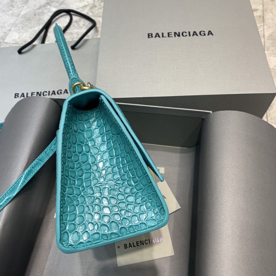 Balen Hourglass Small Handbag In Blue, For Women, Bags 9in/23cm