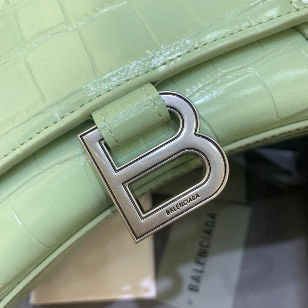 Balen Hourglass Small Handbag In Light Green, For Women, Bags 9in/23cm