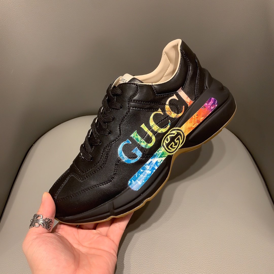 BL-GCI RHYTON VINTAGE TRAINER BLACK SNEAKER 145
