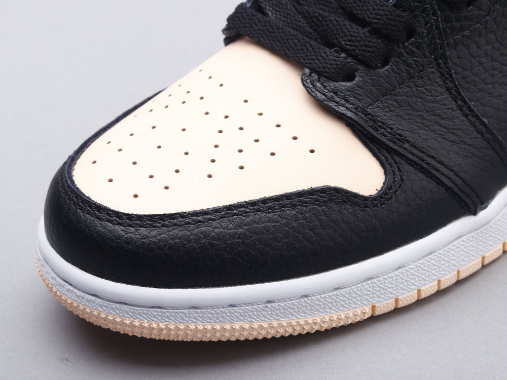 BL - AJ1 black pink toe women's shoes