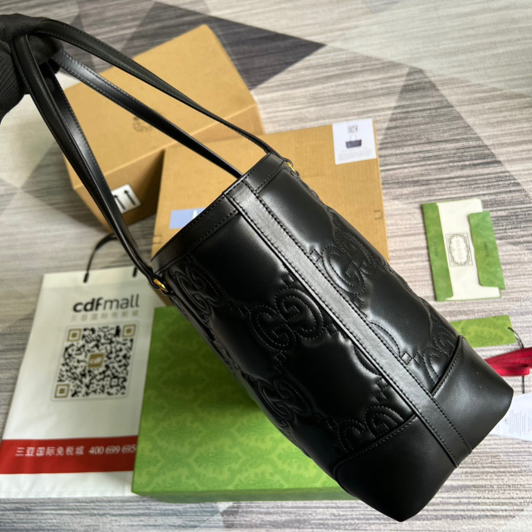 gg Medium Tote Black For Women, Women’s Bags 15in/38cm gg 631685 UM8IG 1000