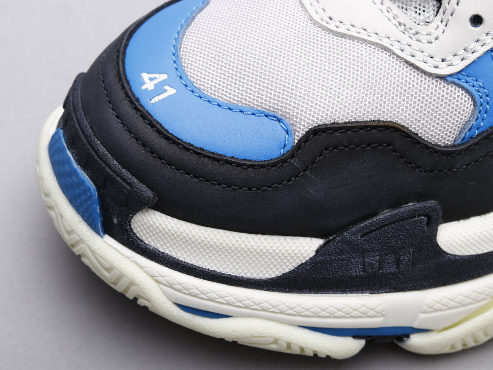BL - Bla Triple S Black And White Blue Sneaker