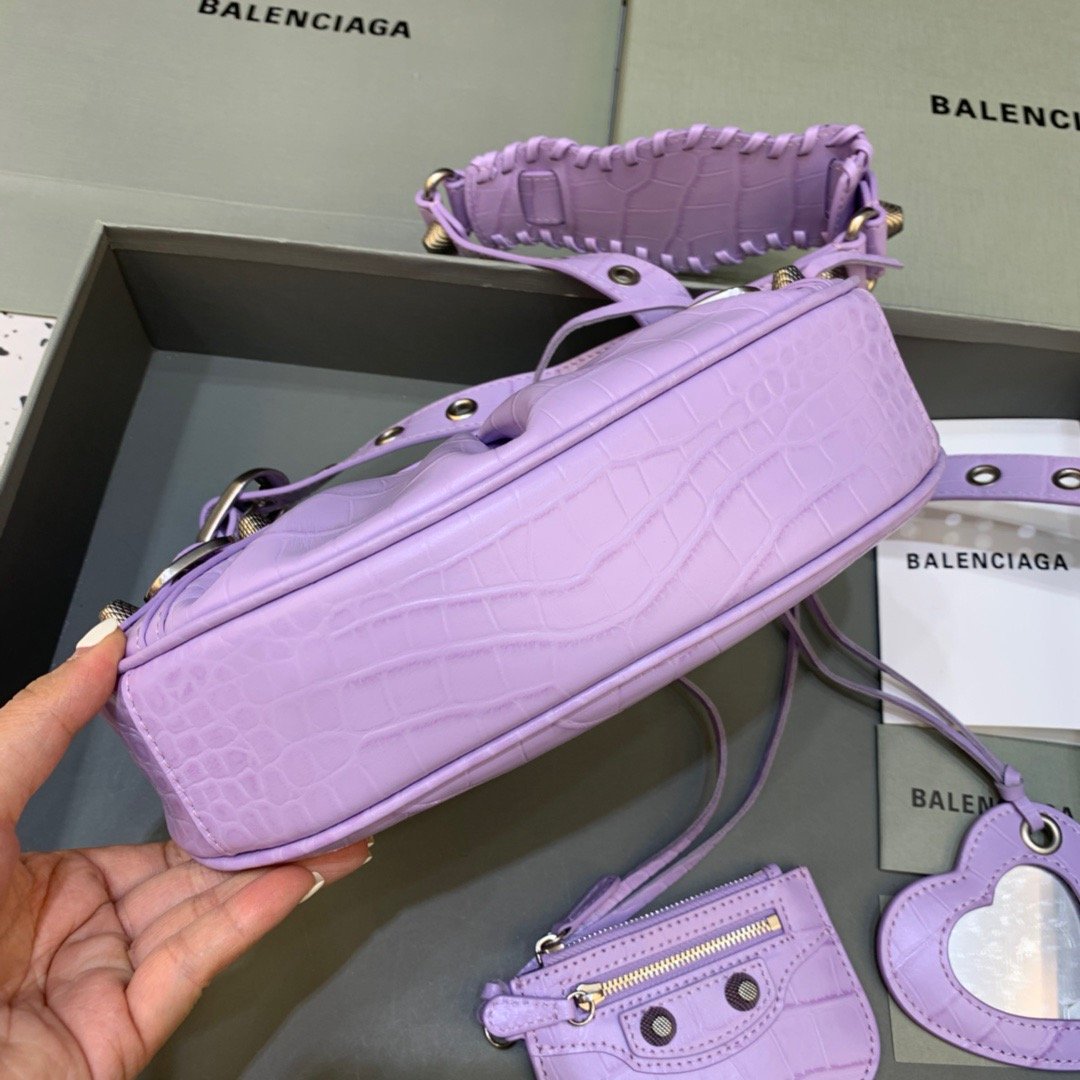 Balen Le Cagole XS Shoulder Bag In Light Purple, For Women, Bags 10.2in/26cm 67130923EBY5306