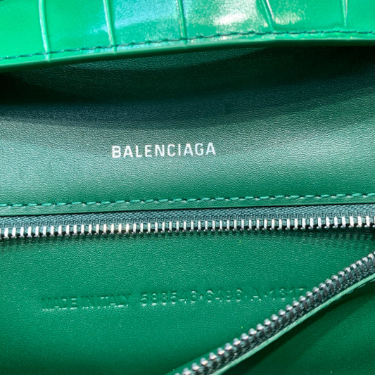 Balen Hourglass Handbag In Green, For Women, Bags 9.8in/25cm