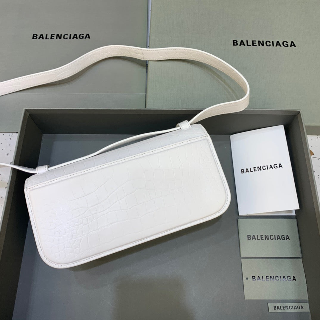 Balen Gossip Small Shoulder Bag White, For Women, Bags 9.1in/23cm