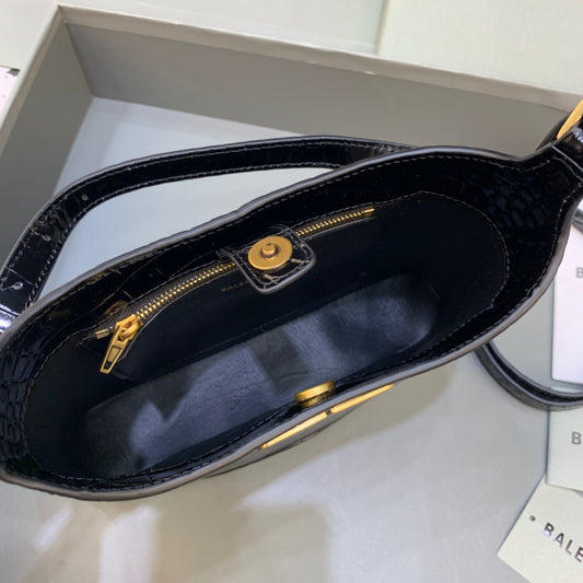 Balen XX Small Hobo Bag In Black, For Women, Bags 7.8in/20cm 6955892108X1000