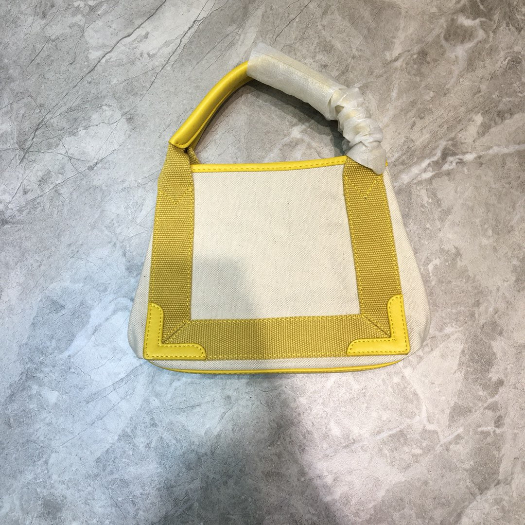 Balen Navy XS Tote Bag In Yellow, For Women, Bags 12.6in/32cm