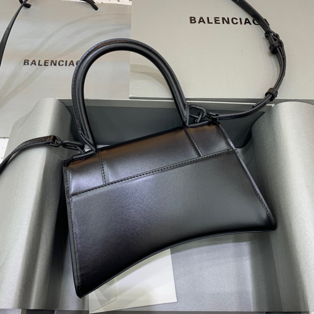 Balen Hourglass Small Handbag In Black, For Women, Bags 9in/23cm