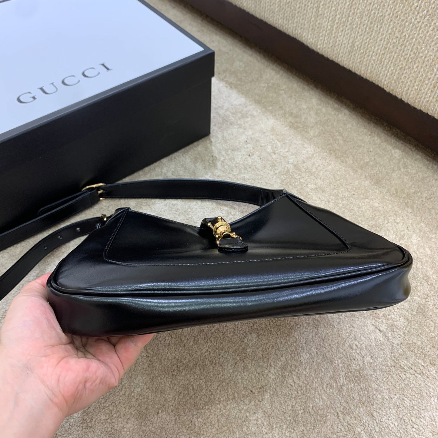 gg Jackie 1961 Small Shoulder Bag Black For Women 10.8in/27.4cm gg 636709 10O0G 1000
