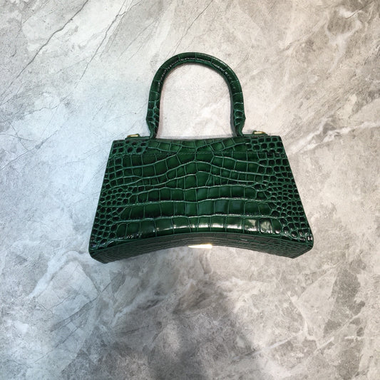 Balen Hourglass Small Handbag In Dark Green, For Women, Bags 9in/23cm 5935461LRGM3011