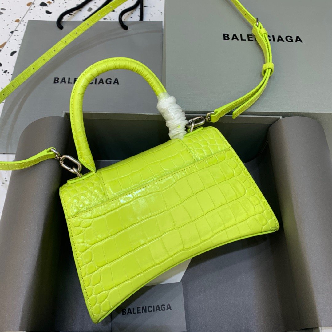 Balen Hourglass Small Handbag In Light Green, For Women, Bags 9in/23cm