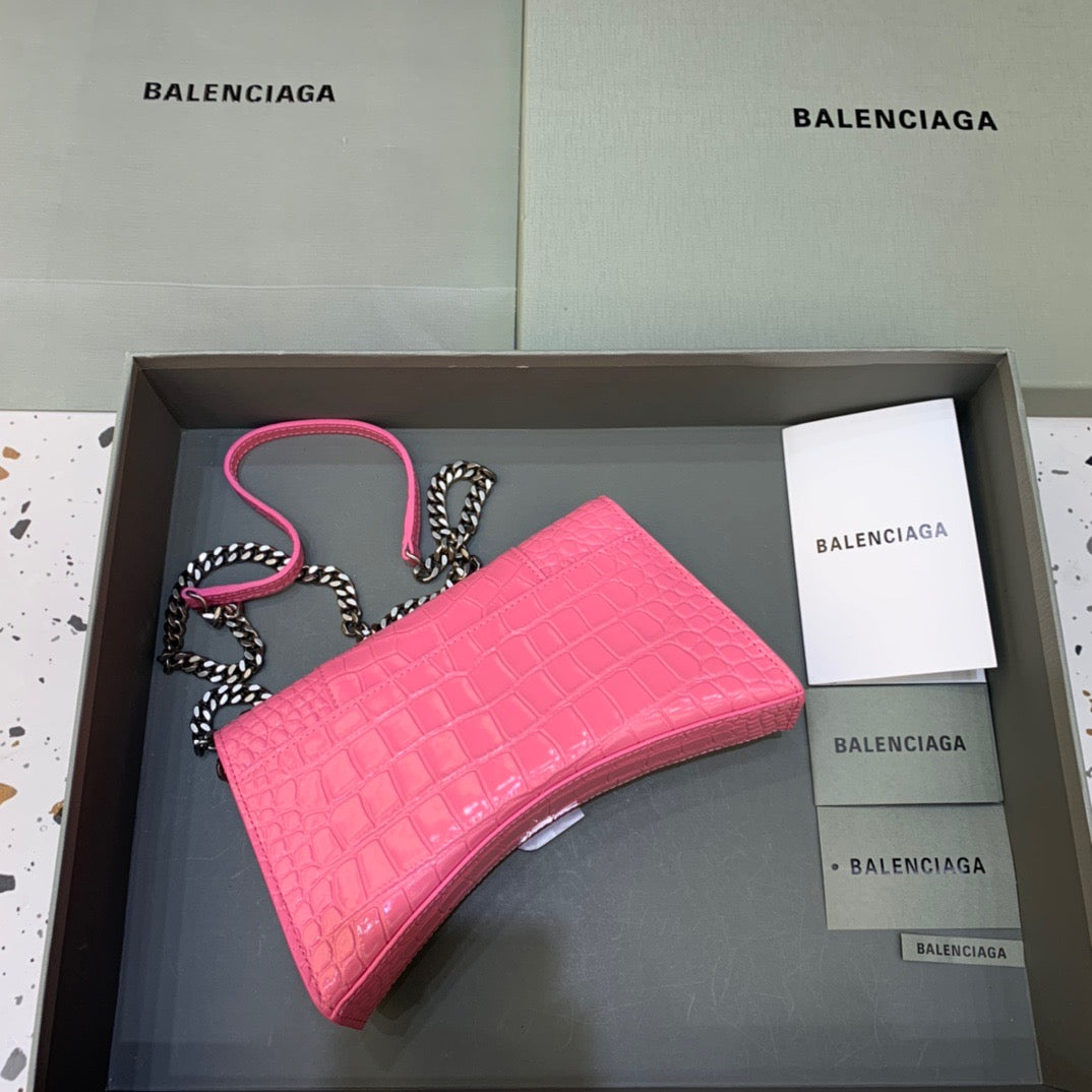 Balen Hourglass Wallet On Chain in Pink, For Women, Bags 9in/23cm
