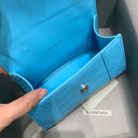 Balen Hourglass Small Handbag In Blue, For Women, Bags 9in/23cm