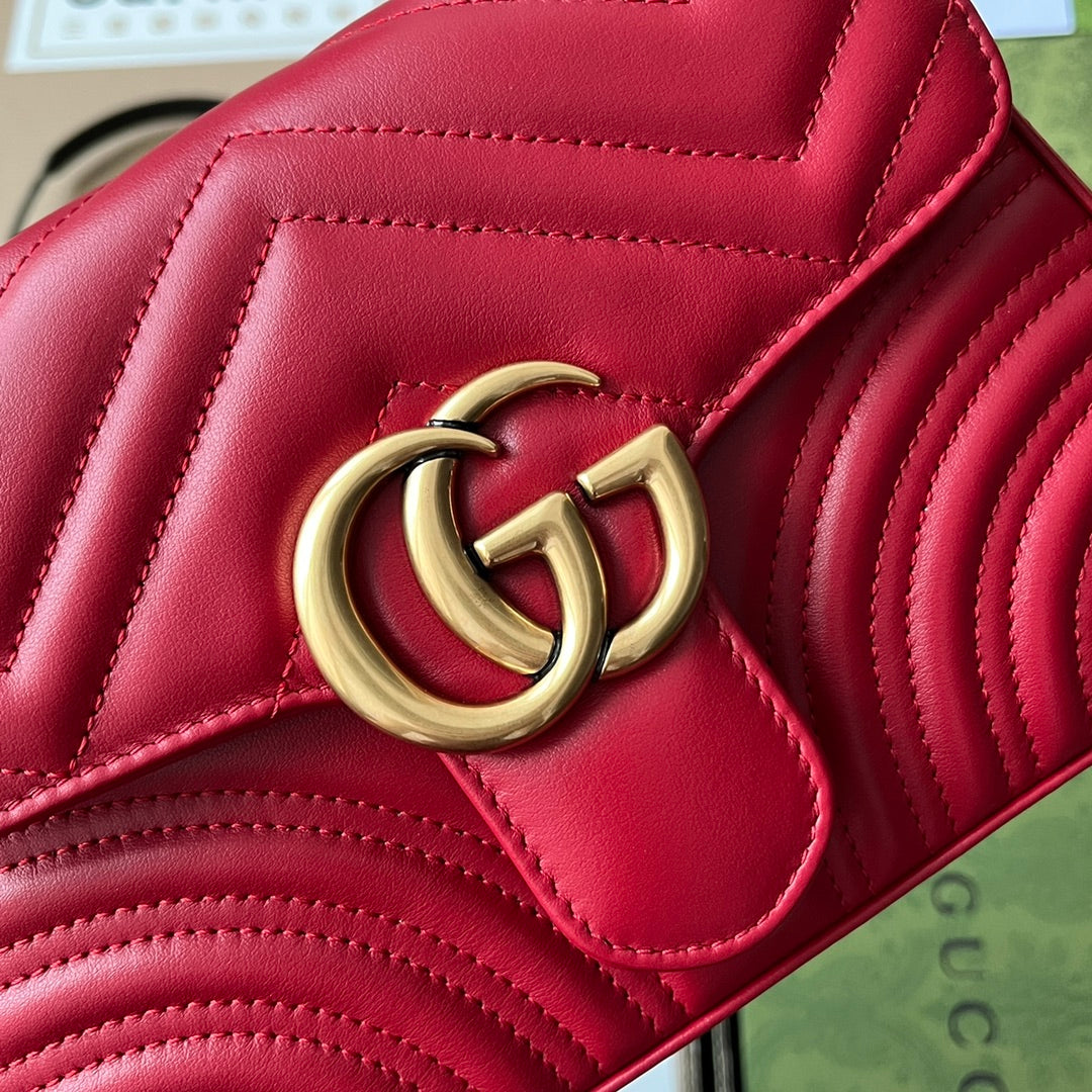 gg Marmont Mini Top Handle Bag Red For Women, Women’s Bags 8.3in/21cm gg 