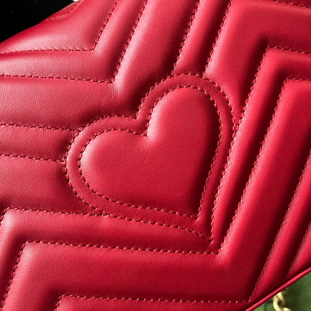 gg Marmont Mini Top Handle Bag Red For Women, Women’s Bags 8.3in/21cm gg 