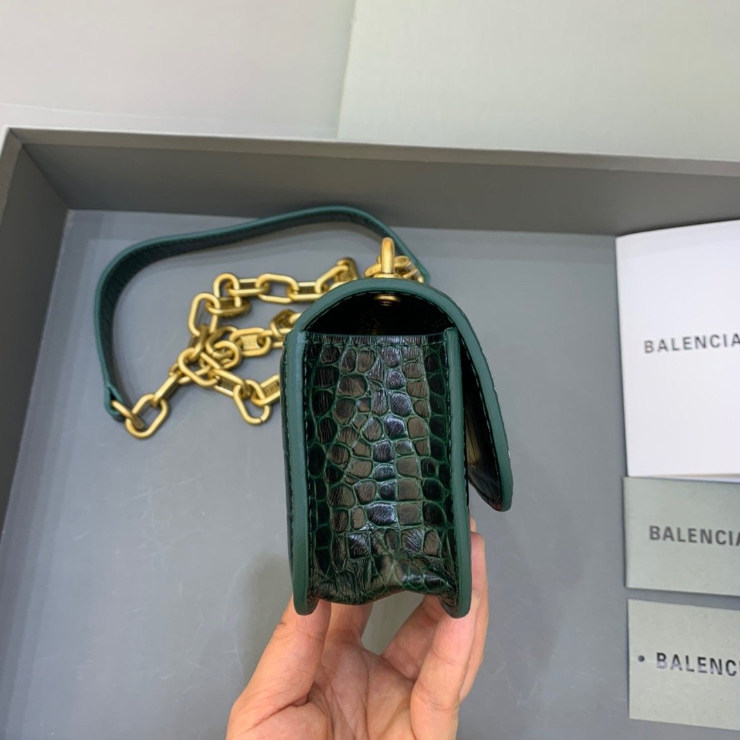 Balen Gossip Small On Chain Shoulder Bag Dark Green, For Women, Bags 7.4in/19cm