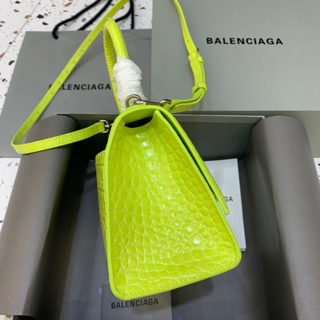 Balen Hourglass Small Handbag In Light Green, For Women, Bags 9in/23cm