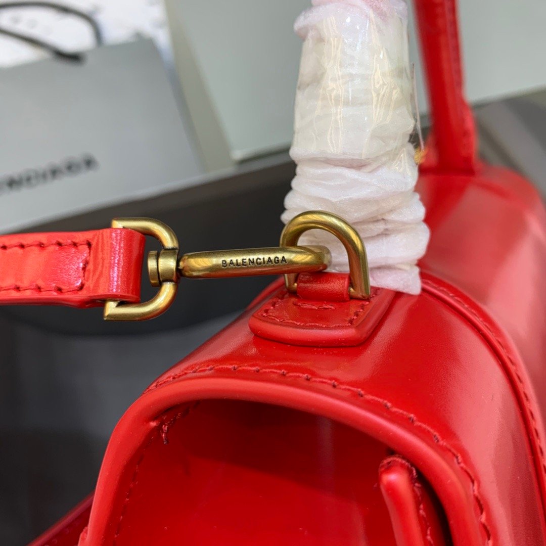 Balen Hourglass Small Handbag In Bright Red, For Women, Bags 9in/23cm 5935461QJ4M6406