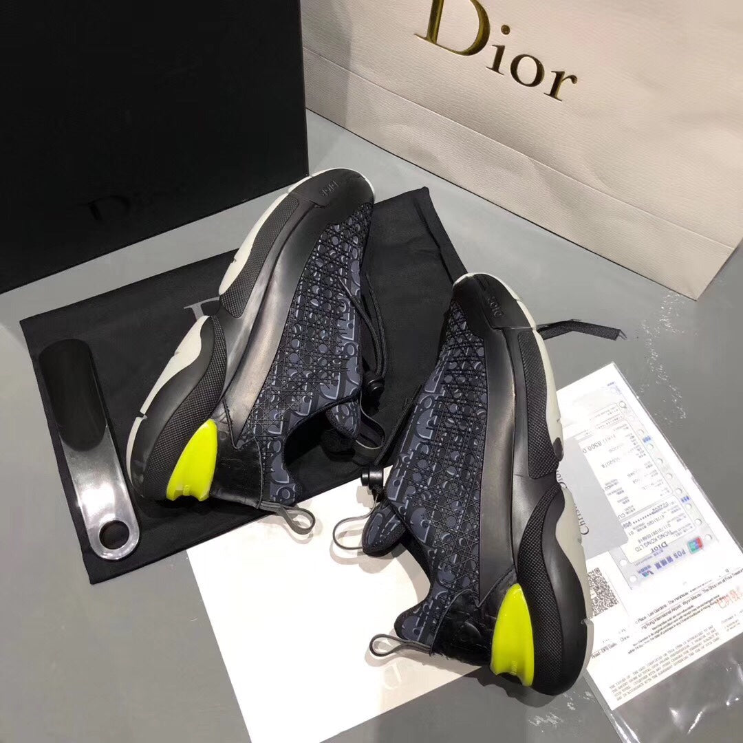 BL - DIR B24 BLnogram Black Yellow Sneaker
