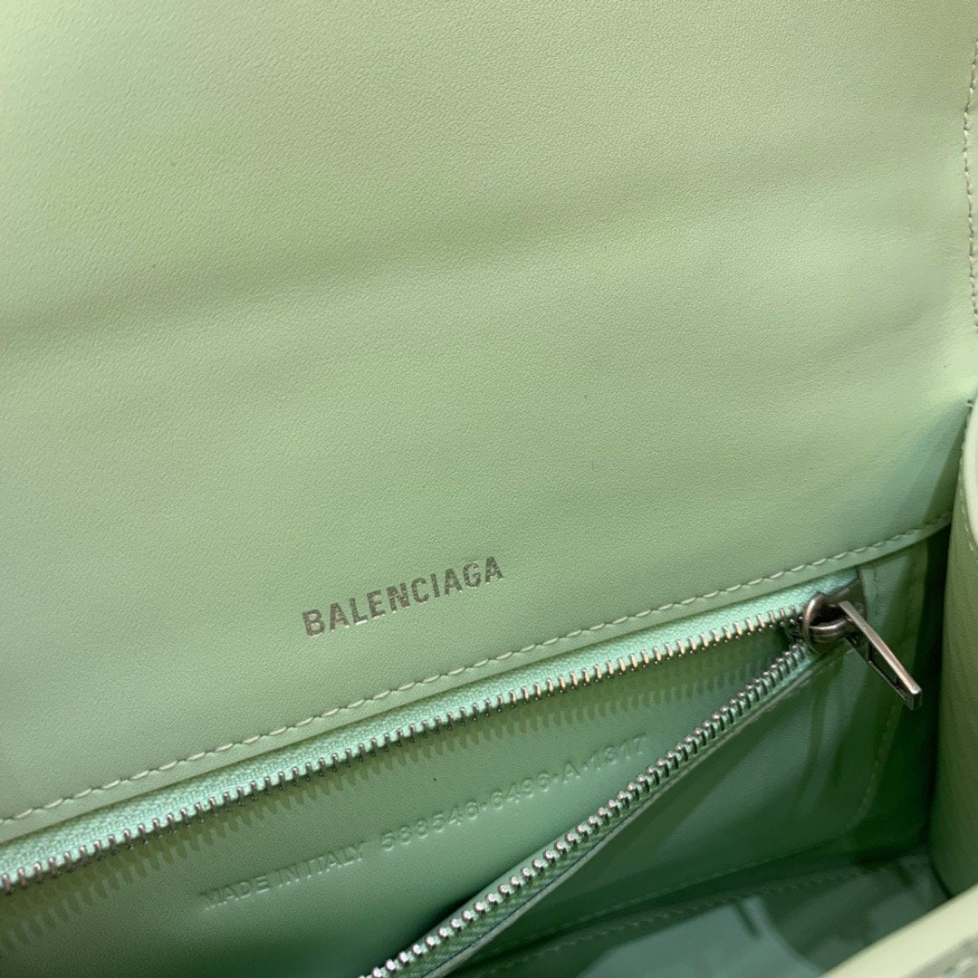Balen Hourglass Small Handbag In Light Green, For Women, Bags 9in/23cm