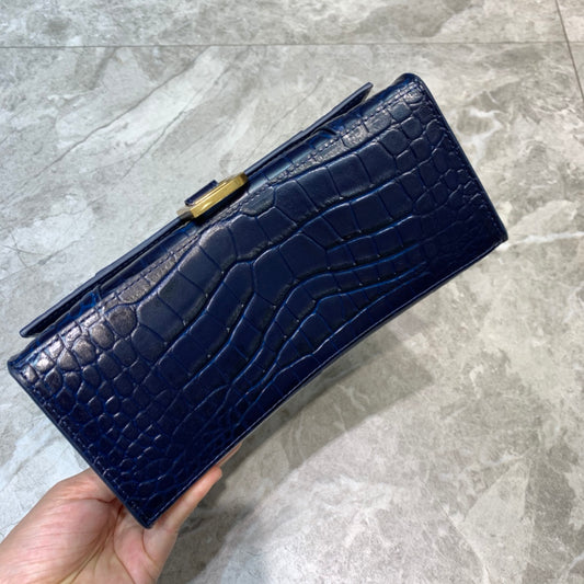 Balen Hourglass Small Handbag In Dark Blue, For Women, Bags 9in/23cm 5935461LRGM4611