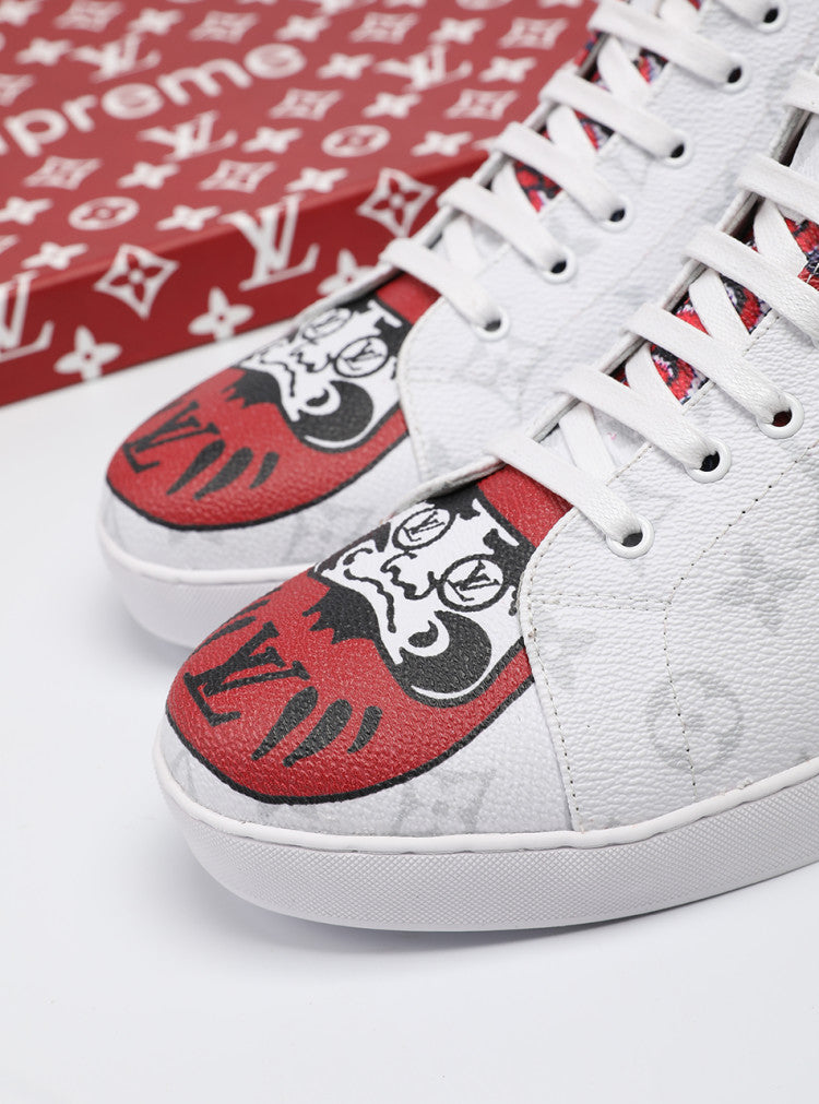 BL - LUV Stellar Trainer Boot White Red Sneaker