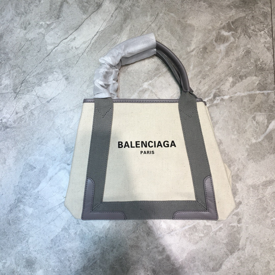 Balen Navy Small Cabas Tote Bag In Gray, For Women, Bags 18.5in/47cm