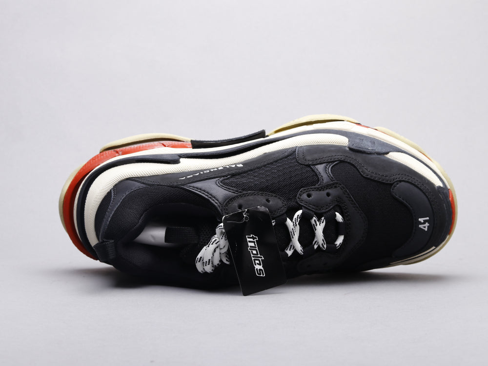 BL - Bla Triple S Black and Red Sneaker