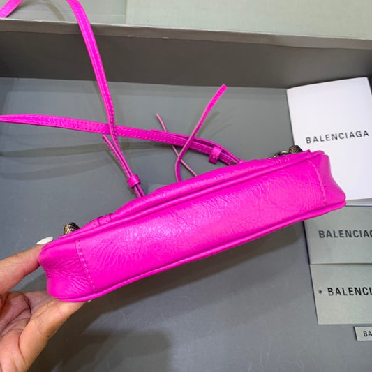 Balen Le Cagole Mini Bag With Chain In Dark Pink, For Women, Bags 8.2in/21cm