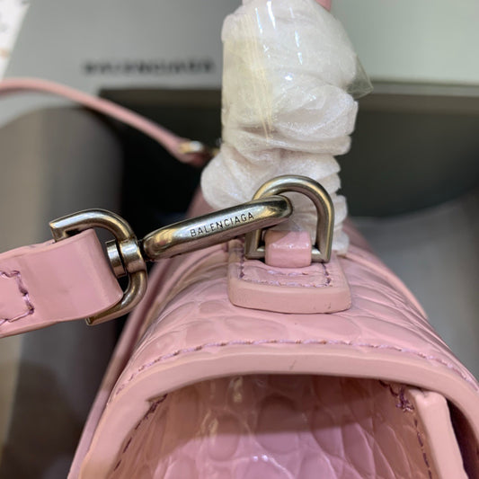 Balen Hourglass Small Handbag In Pink, For Women, Bags 9in/23cm 5935461LR6Y5906