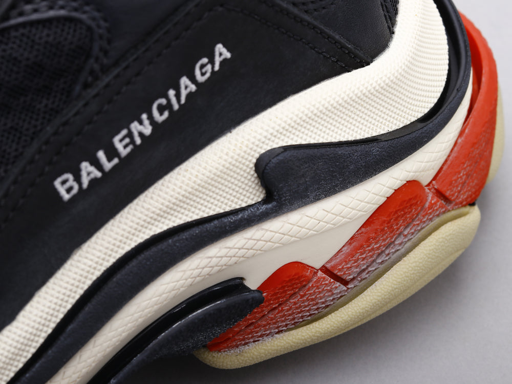 BL - Bla Triple S Black and Red Sneaker