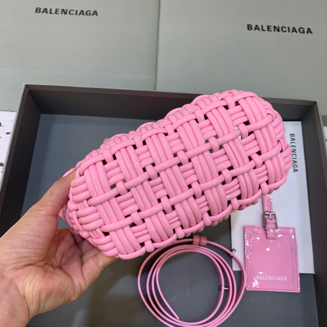 Balen Bistro XS Basket With Strap In Pink, For Women, Bags 16.1in/41cm
