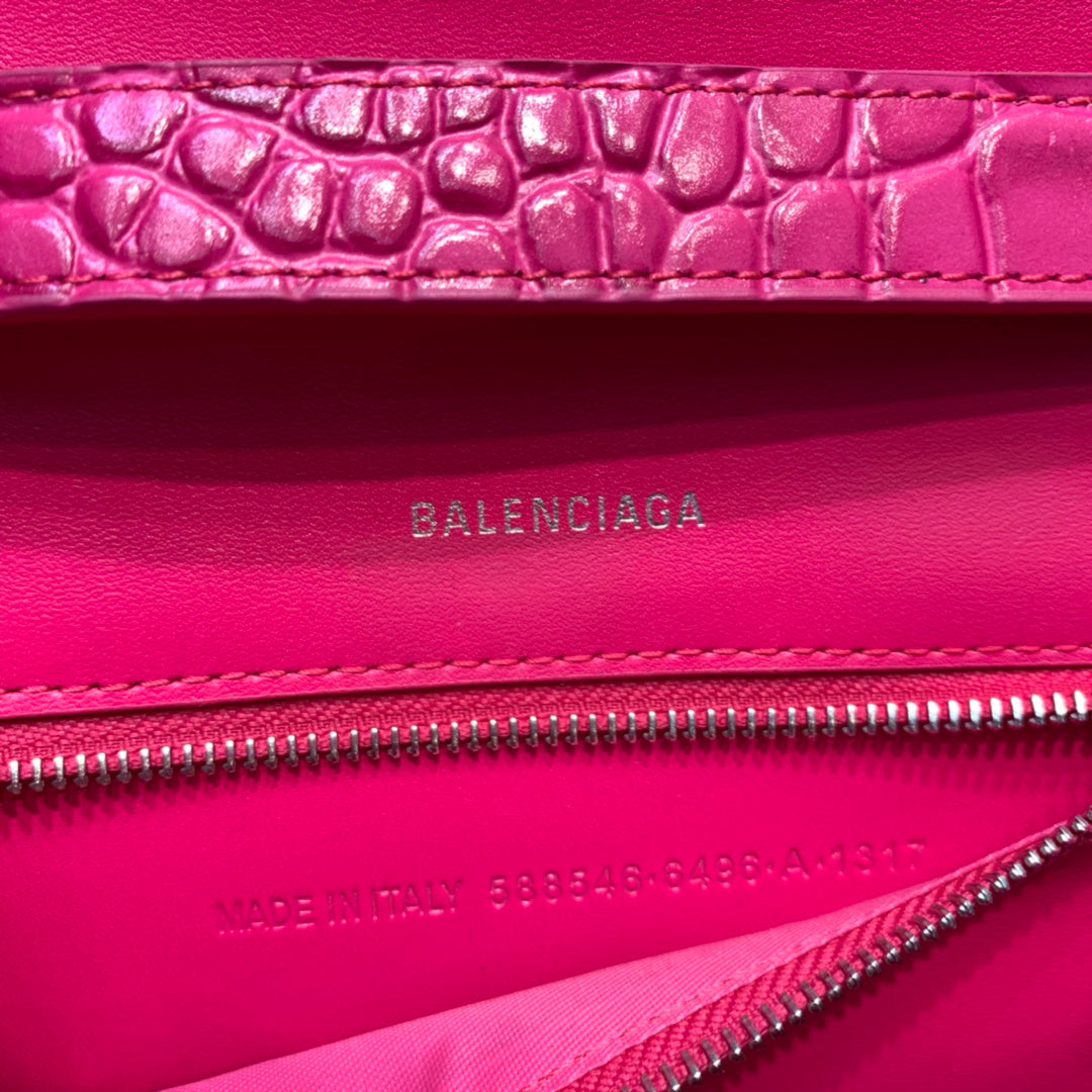 Balen Hourglass Handbag In Dark Pink, For Women, Bags 9.8in/25cm