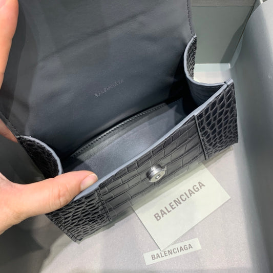 Balen Hourglass XS Handbag In Dark Grey, For Women, Bags 7.4in/19cm 5935461LR6Y1309