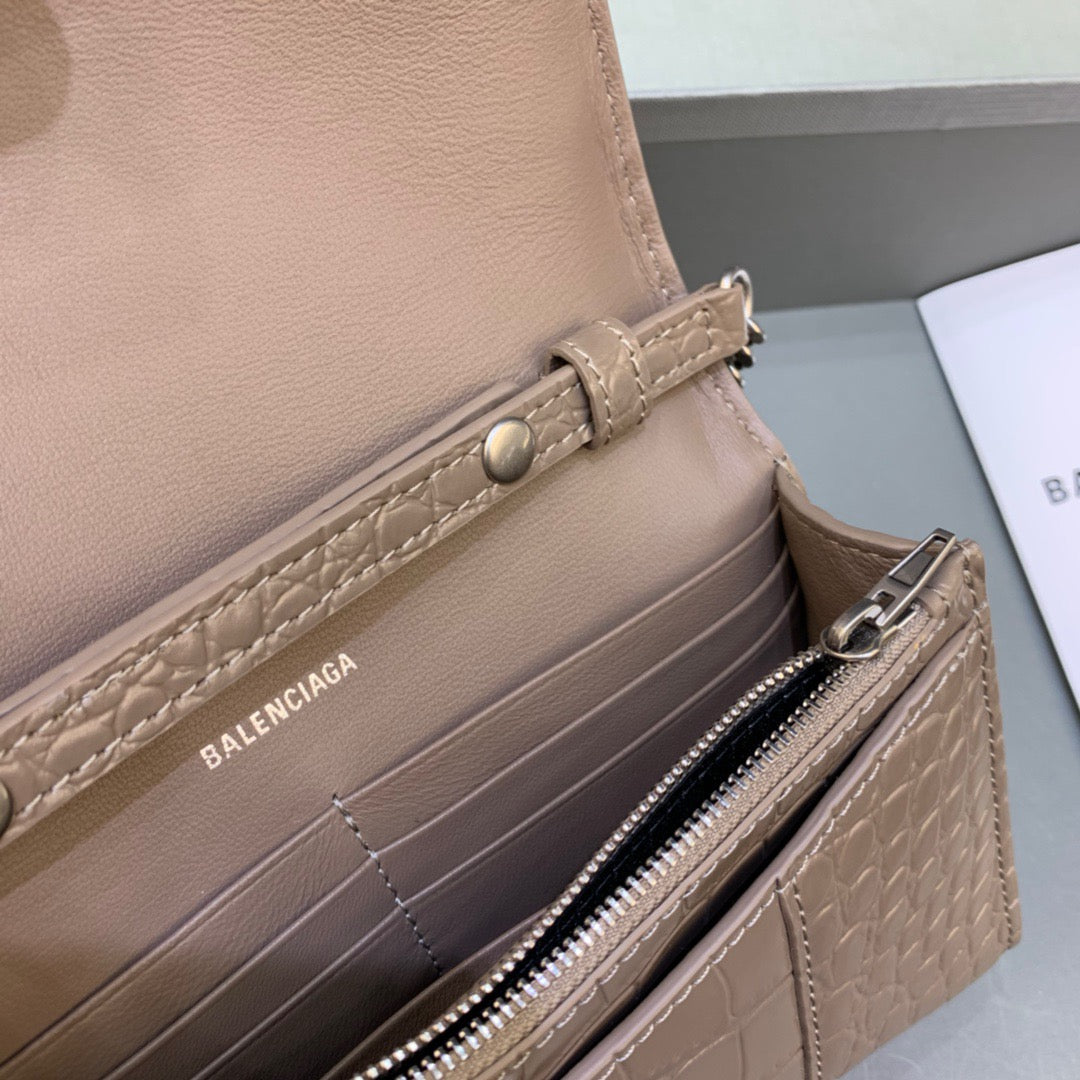Balen Downtown Small Shoulder Bag With Chain Brown, For Women, Bags 11.8in/30cm