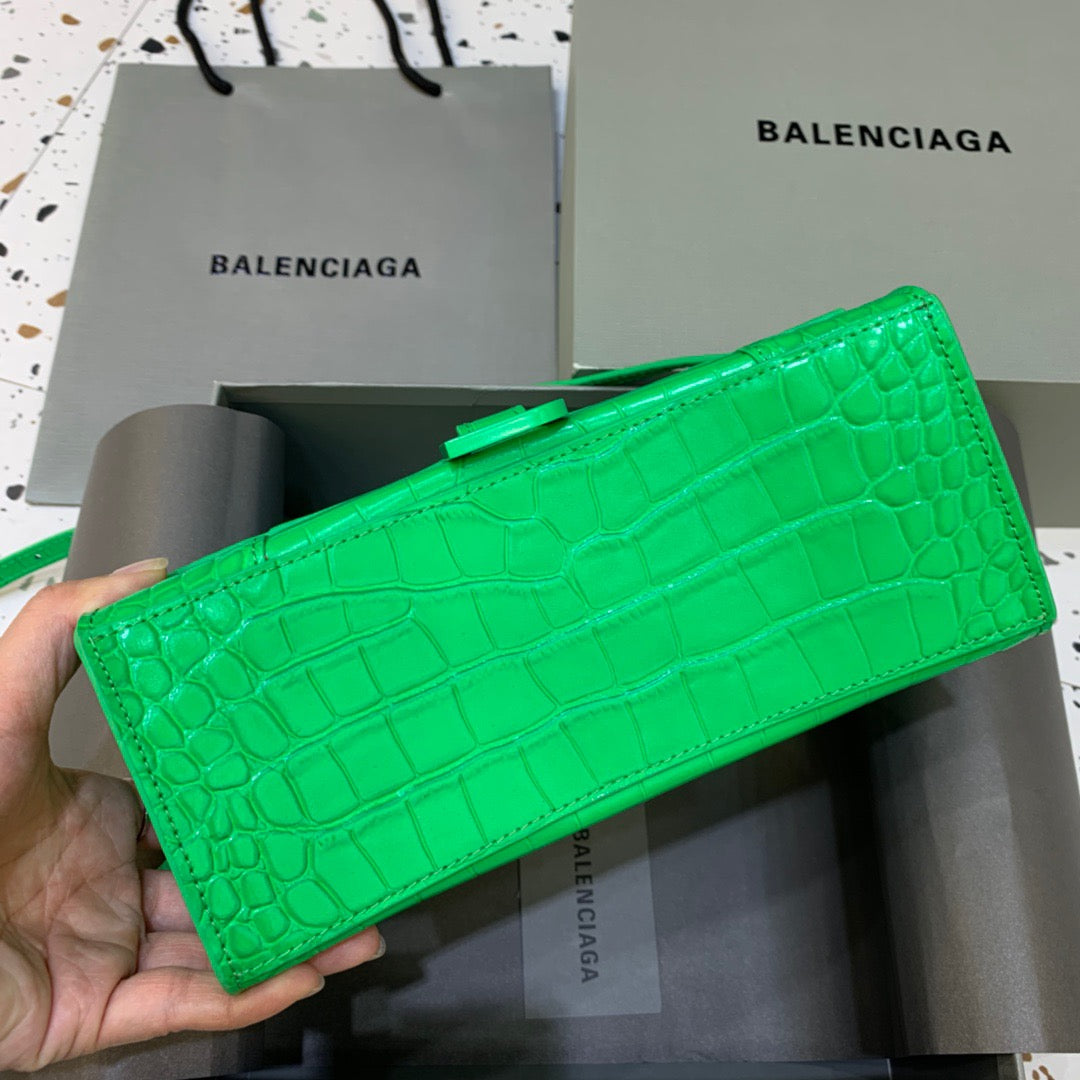 Balen Hourglass Small Handbag In Bright Green, For Women, Bags 9in/23cm