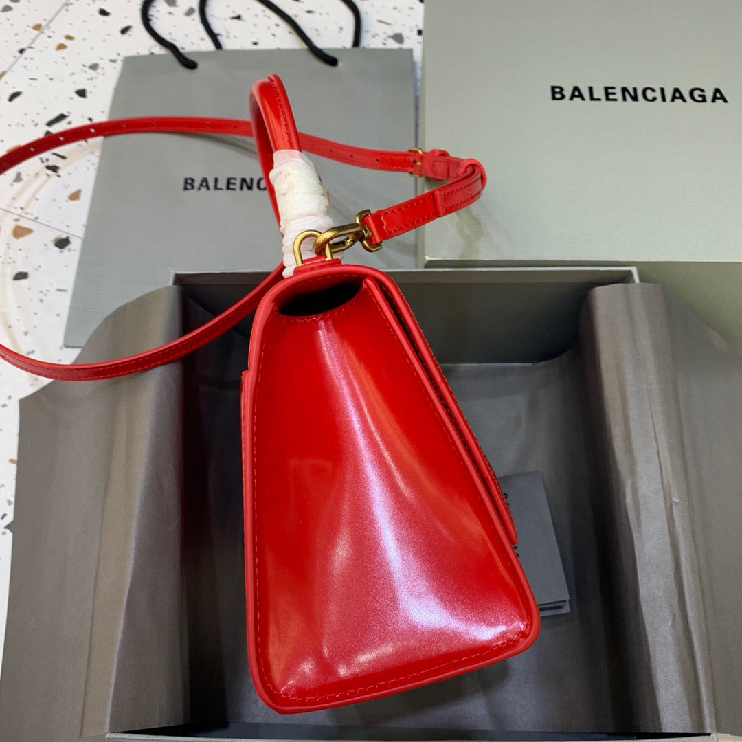 Balen Hourglass Small Handbag In Bright Red, For Women, Bags 9in/23cm 5935461QJ4M6406