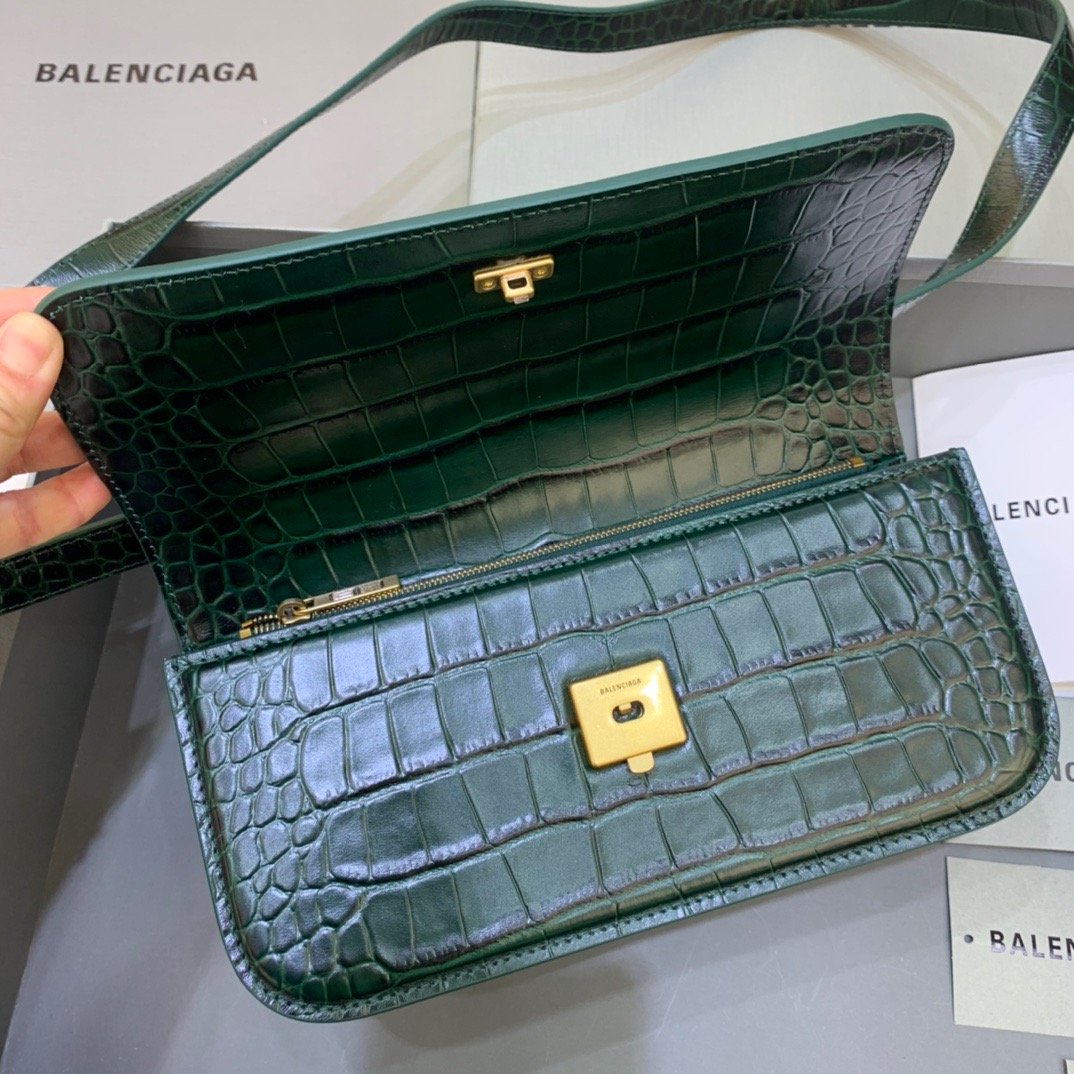 Balen Gossip Small Shoulder Bag Dark Green, For Women, Bags 9.1in/23cm