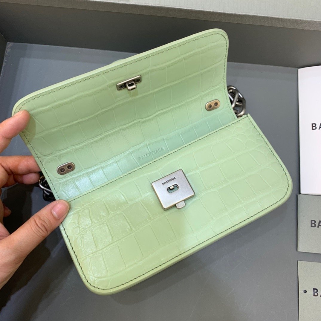 Balen Gossip Small On Chain Shoulder Bag Light Green, For Women, Bags 7.4in/19cm