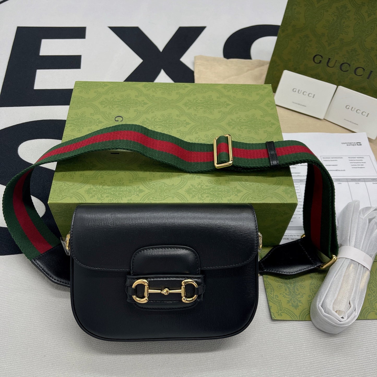 gg Horsebit 1955 Mini Bag Black For Women, Women’s Bags 8in/21cm gg 658574 18YSG 1060