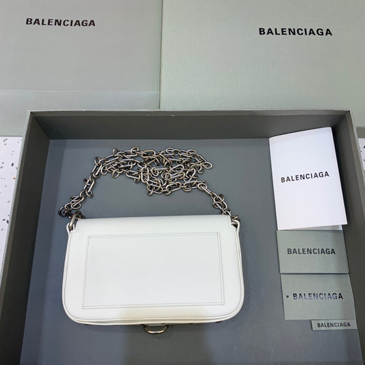 Balen Bondage Wallet With Chain White, For Women, Bags 8in/20cm