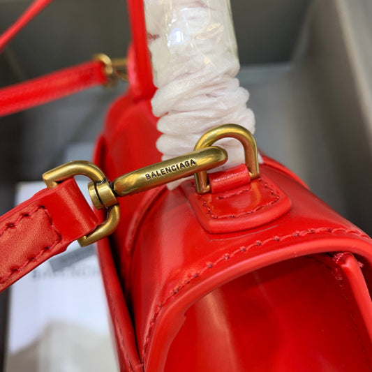 Balen Hourglass XS Handbag In Red, For Women, Bags 7.4in/19cm