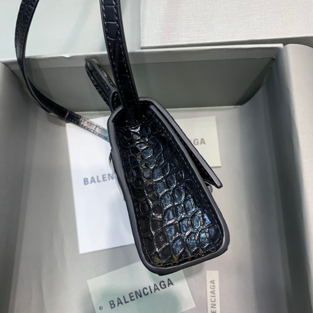 Balen Hourglass Mini Handbag In Black, For Women, Bags 4.7in/12cm