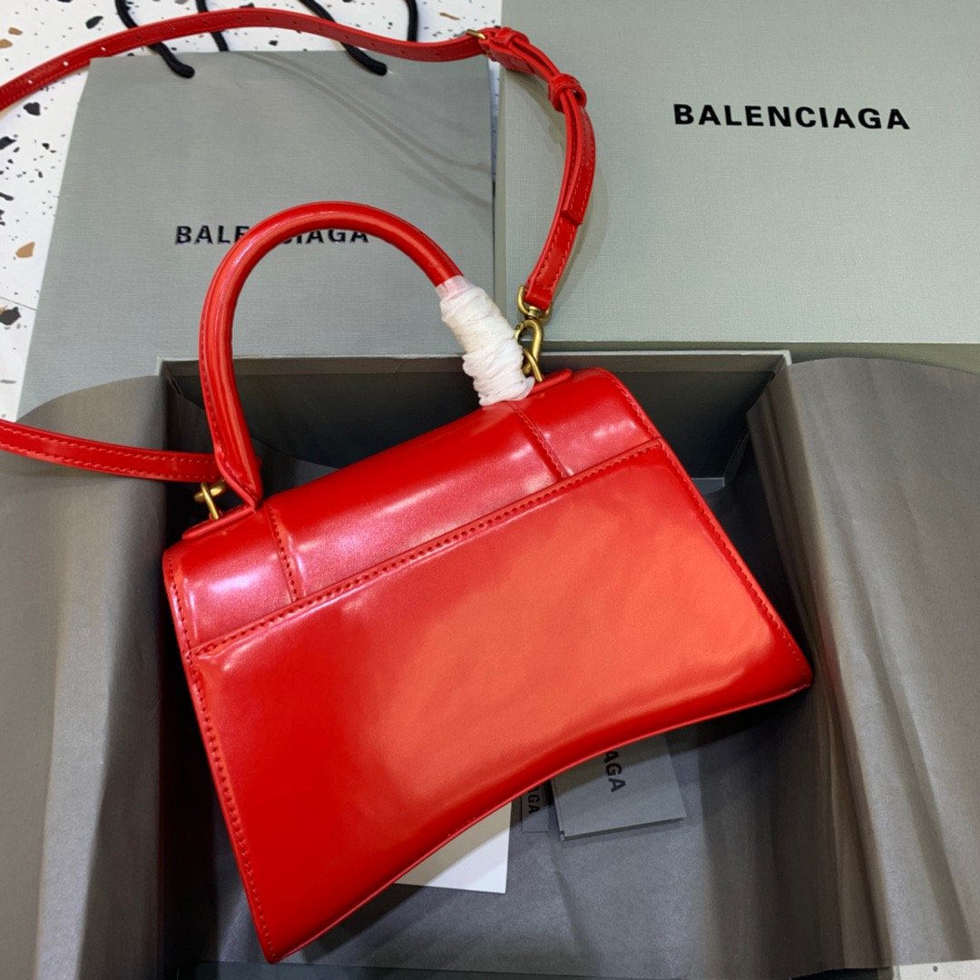 Balen Hourglass Small Handbag In Bright Red, For Women, Bags 9in/23cm 5935461QJ4M6406
