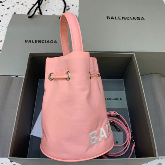 Balen Le Cagole Medium Bucket Bag In Light Pink, For Women, Bags 11.8in/30cm