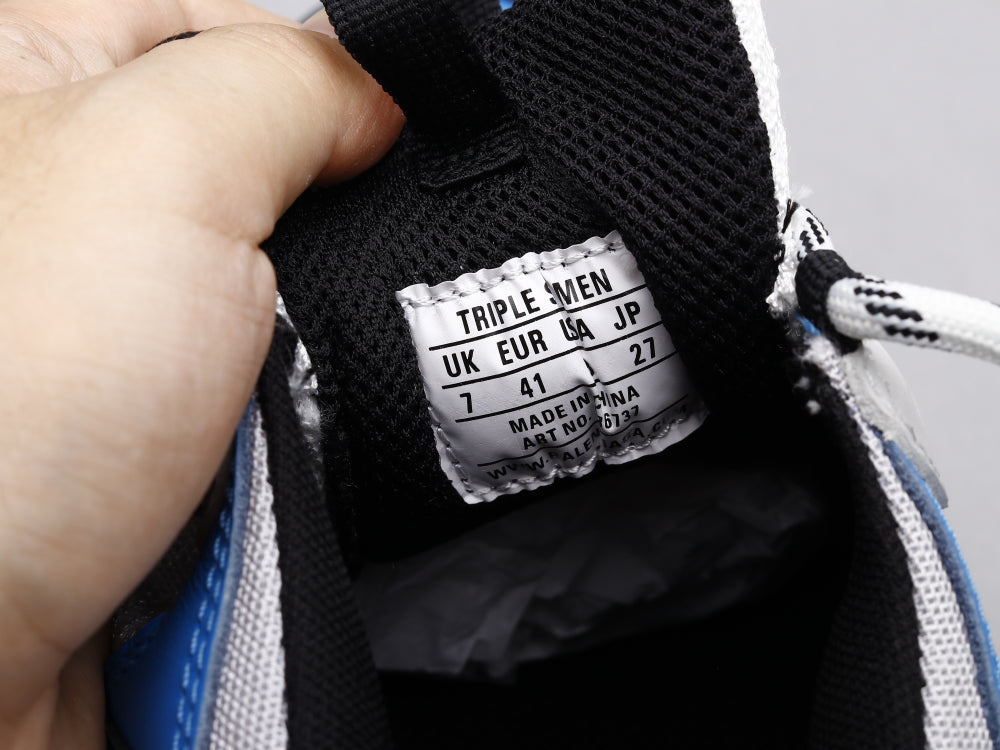 BL - Bla Triple S Black And White Blue Sneaker