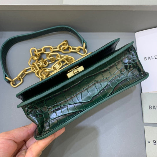 Balen Gossip Small On Chain Shoulder Bag Dark Green, For Women, Bags 7.4in/19cm