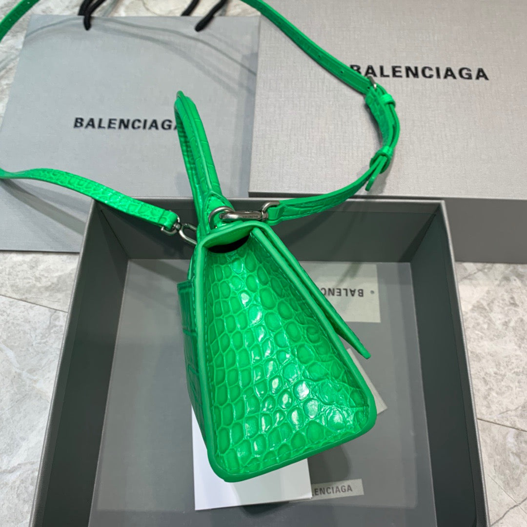 Balen Hourglass XS Handbag In Bright Green, For Women, Bags 7.4in/19cm
