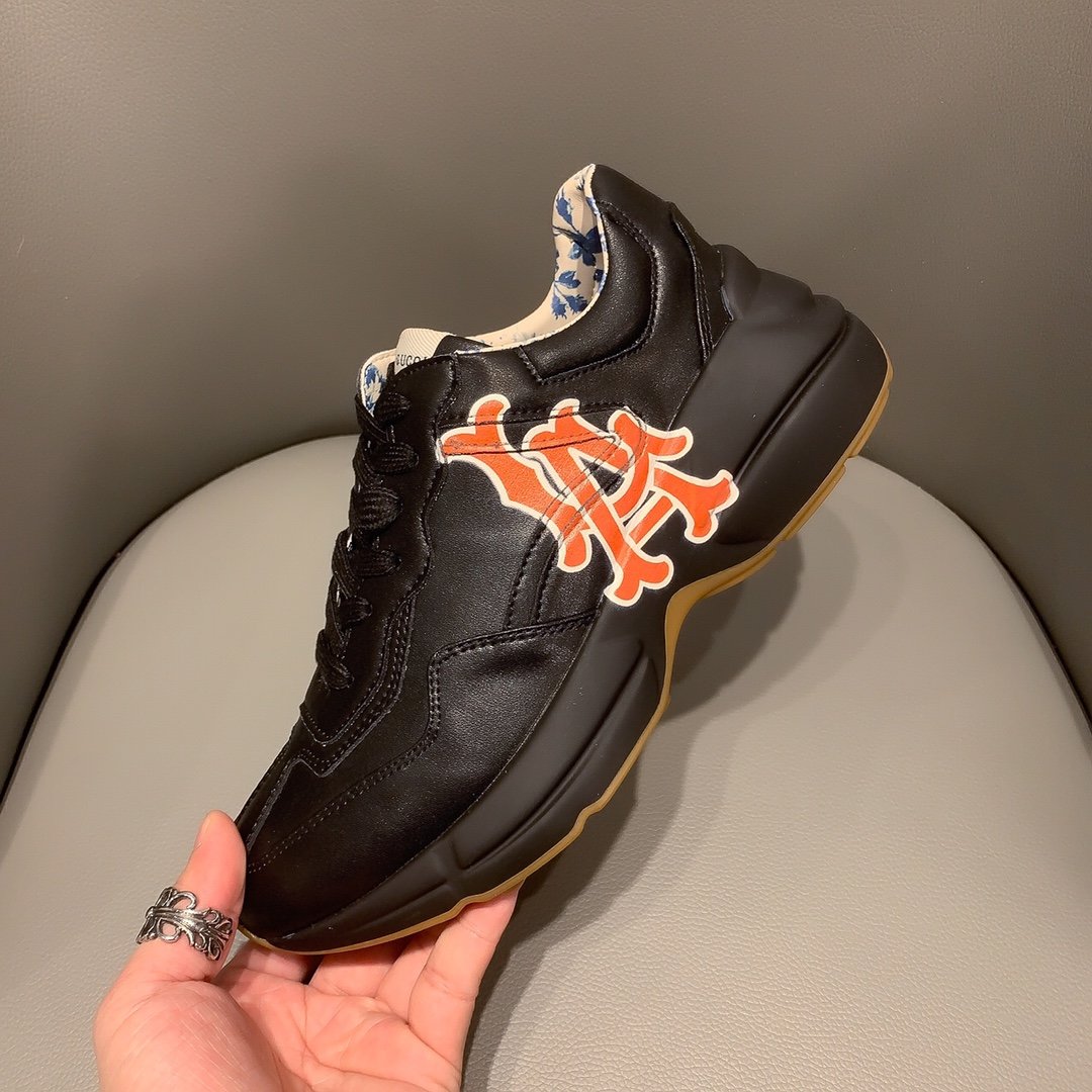 BL-GCI RHYTON VINTAGE TRAINER LOGO BLACK SNEAKER 144